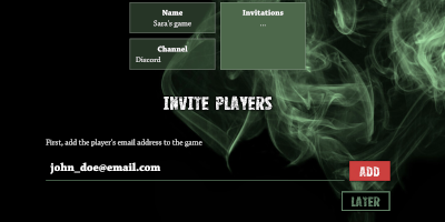 form for MCs to invite players to a game